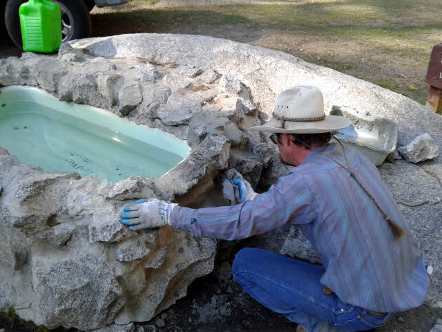 Doug Dollarhide working on the trough