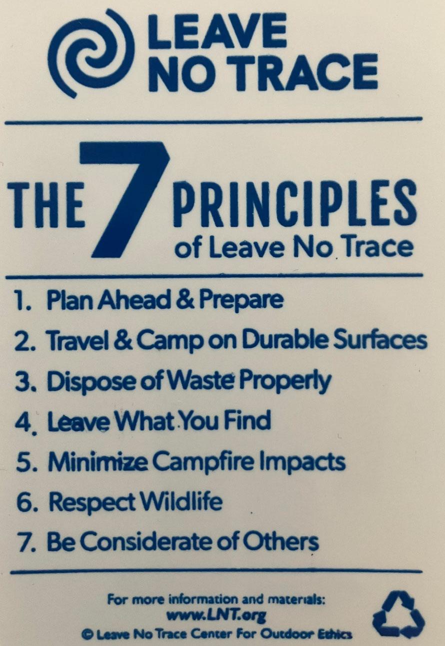 BCHC Motto - Leave No Trace BCHC Motto - Leave No Trace