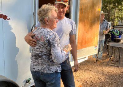 An elderly woman with a man at Kennedy Meadows