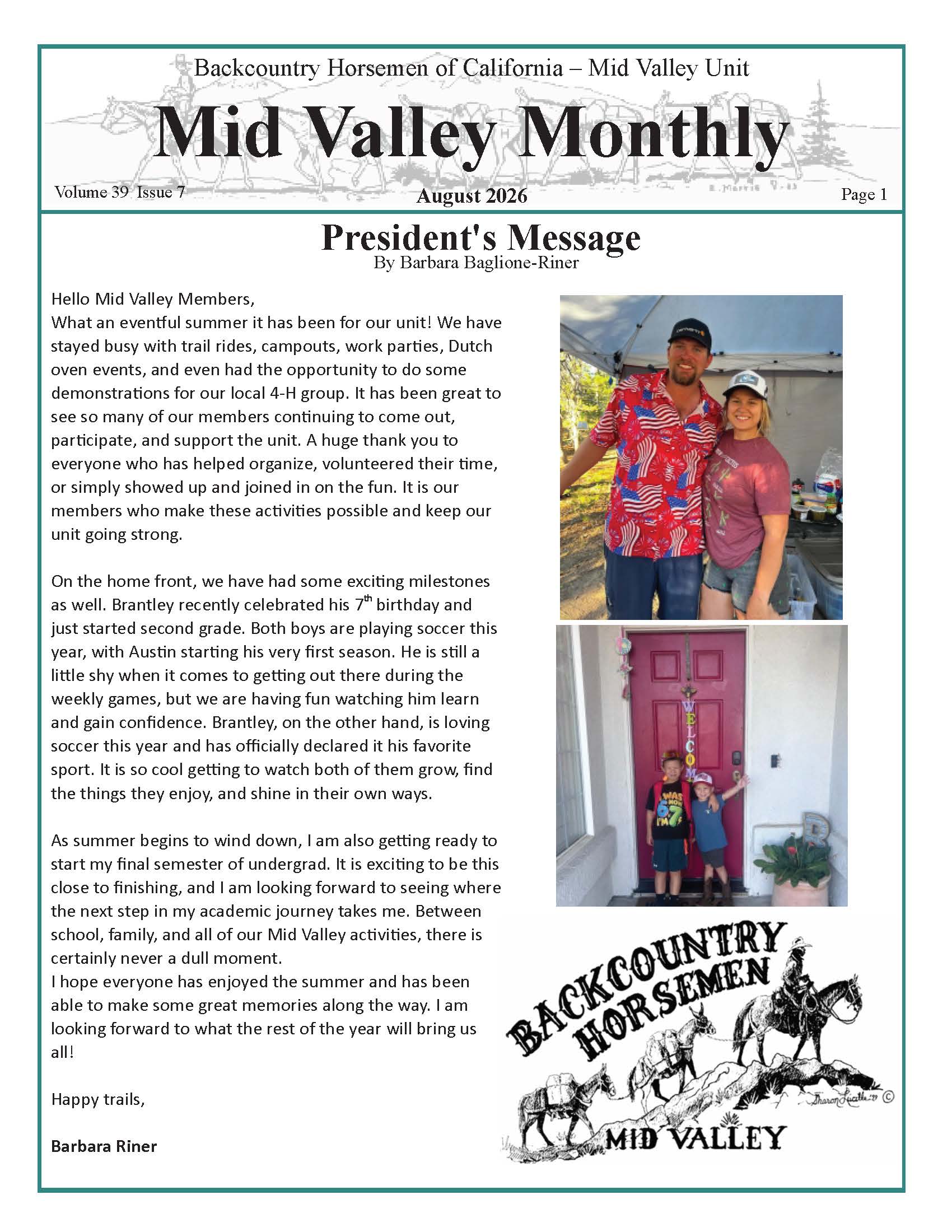 August 2026 Newsletter
